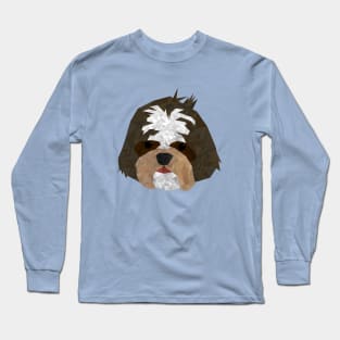 Geometric Shih Tzu Long Sleeve T-Shirt